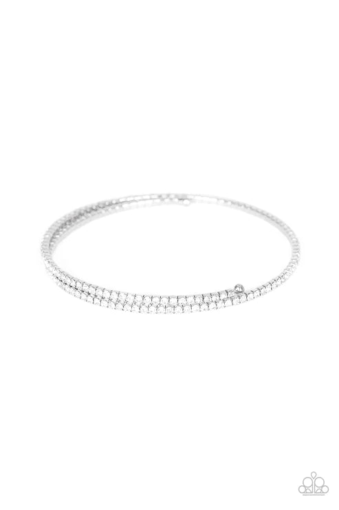 Sleek Sparkle - White Bracelet