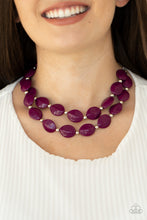 Load image into Gallery viewer, Two-Story Stunner - Purple Necklace
