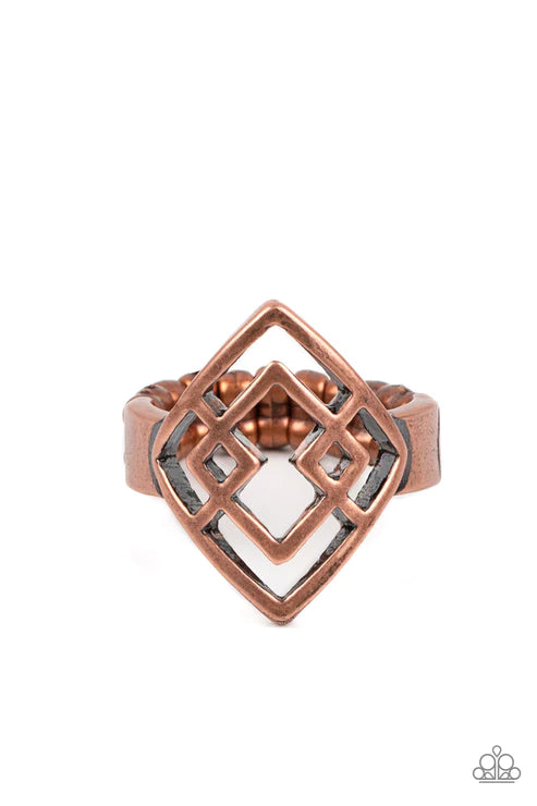 Diamond Duo - Copper Ring