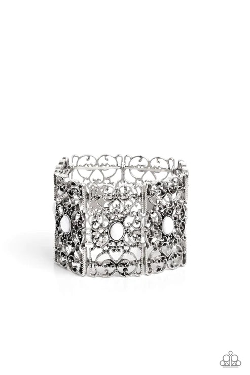 Fairest Filigree - White Bracelet