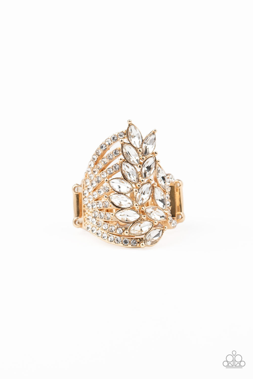 Clear-Cut Cascade Gold Ring